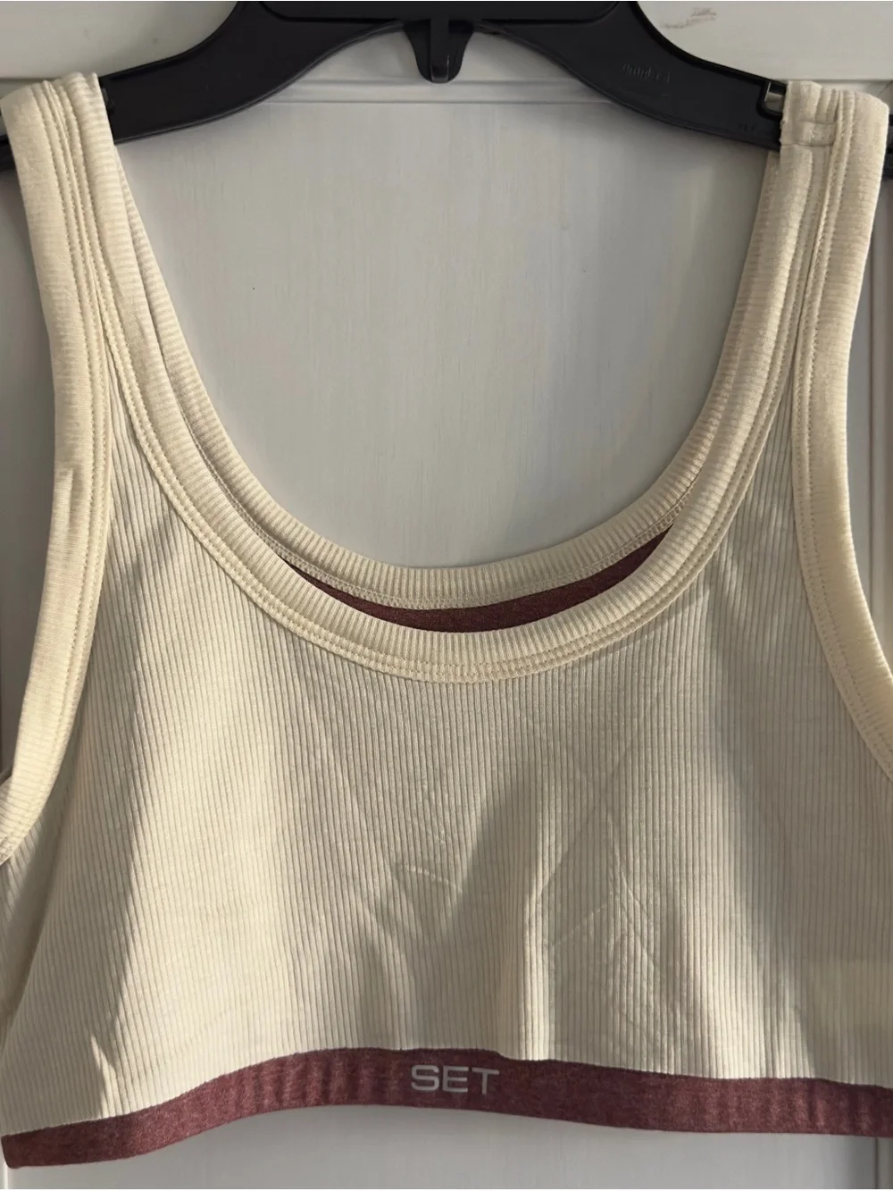 SET Active Rose Metallic Sports Bra with White Overlay